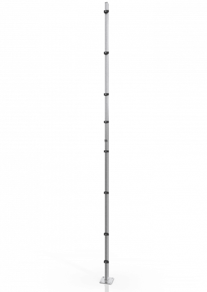 Reihenpfosten für Gittertrennwand ECONFENCE® BASIC LINE ZINK 80x40x4000MM